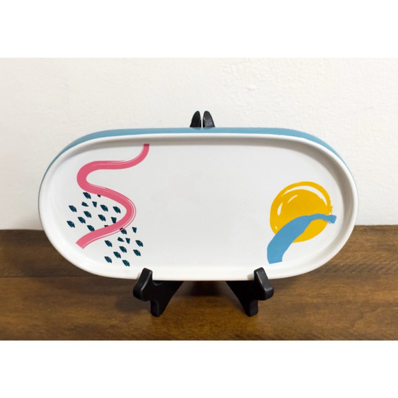 Grove Co Stoneware Oval Dish Snack Trinket Catch All Tray Hope In Bloom Design - Picture 2 of 6